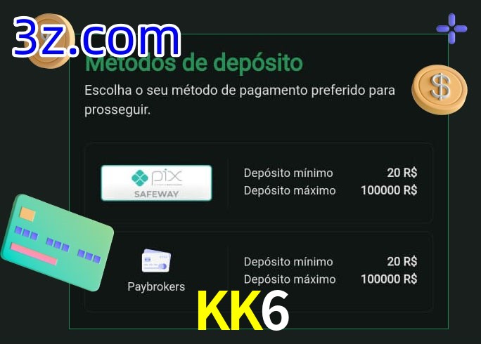 O cassino KK6 oferece uma grande variedade de métodos de pagamento